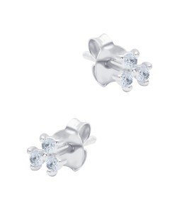 Beautiful Flower CZ Silver Stud Earring STS-6474